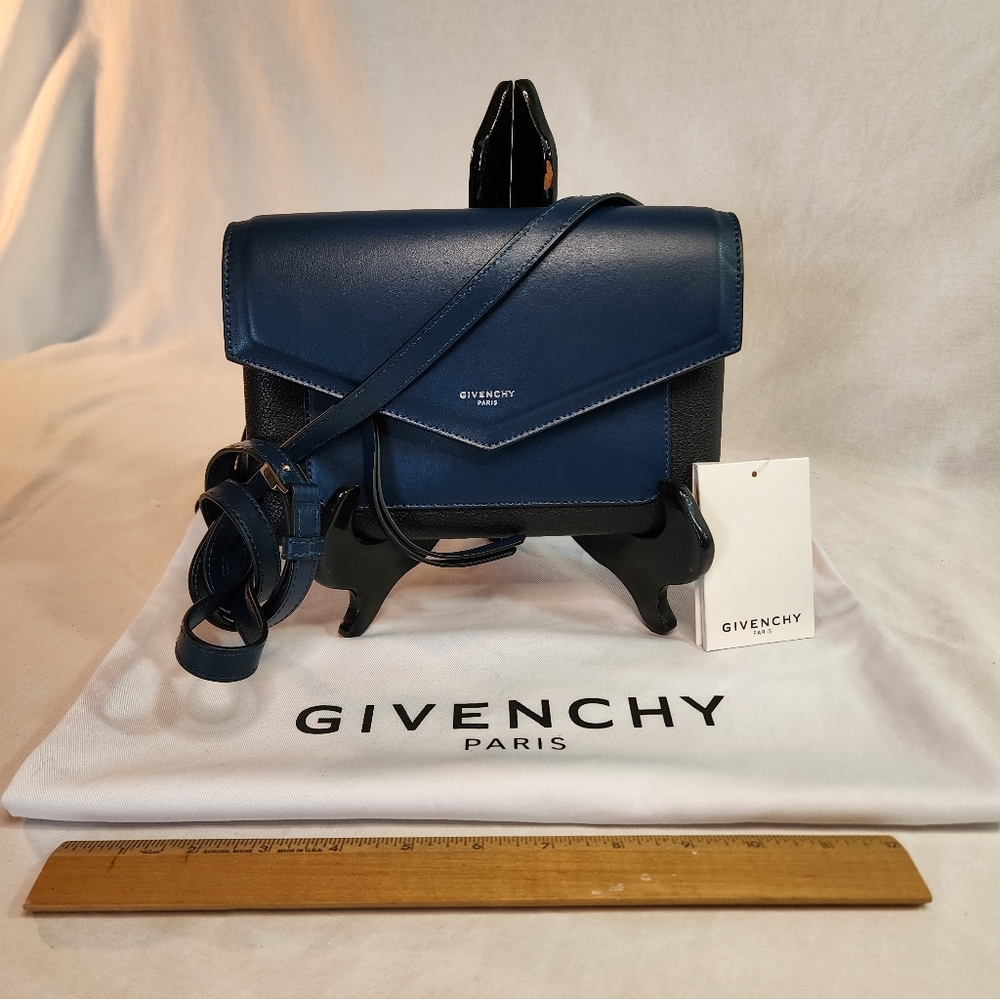 Givenchy Blue and Black Envelope Shoulder Bag